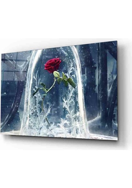 Fütüristik Fanusta Gül Cam Tablo