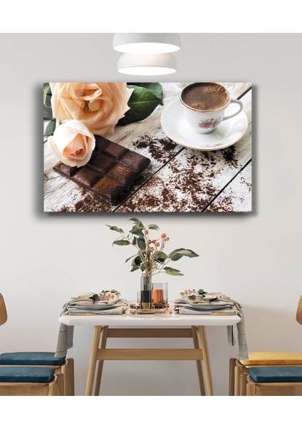 Kahve Çikolata Gül Mutfak Cam Tablo