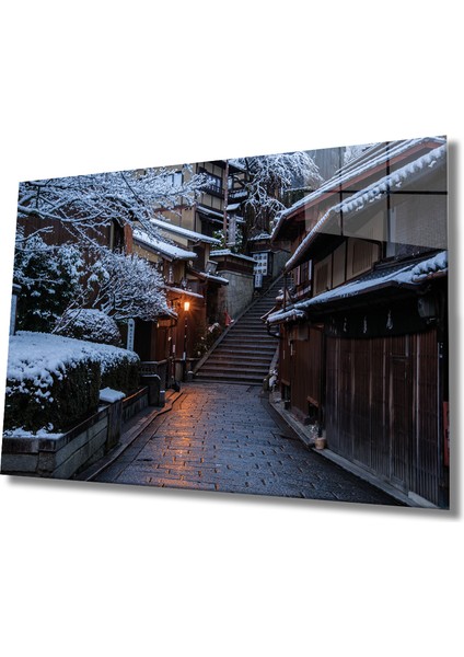 Merdivenli Sokak Cam Tablo Stairs Street