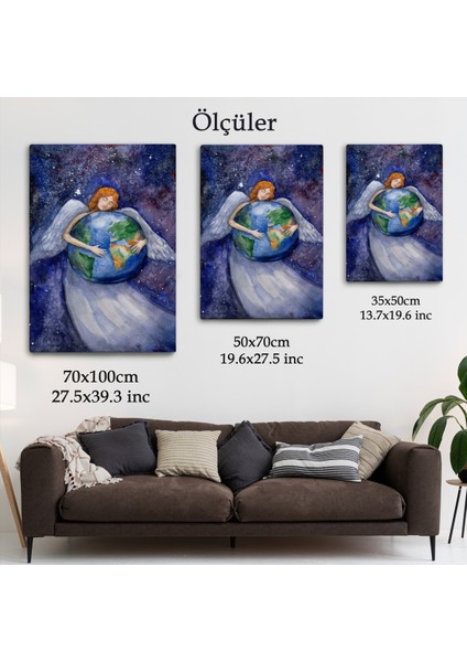 Dünyayı Kucaklayan Melek Duvar TABLOSU-6000