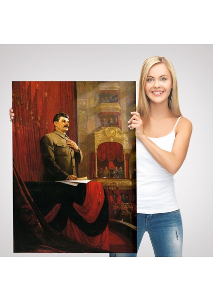 Josef Stalin Eski Sovyetler Birliği Hükümet Başkanı Duvar TABLOSU-6014