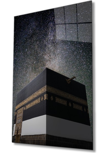 Kabe Kutsal Topraklar Dini Islami Cam Tablo 4 mm Cam