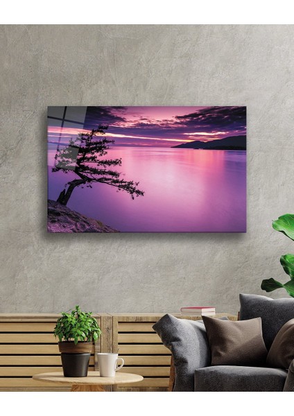 Gün Batımı Ağaç Göl Sunset Tree Lake Table