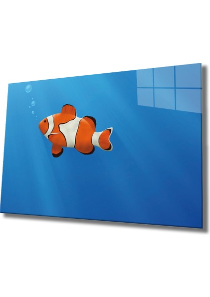 Turuncu Beyaz Cam Tablo Orange White