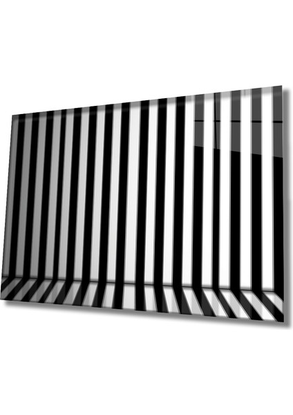 Black And White Geometrik Mimari Cam Tablo