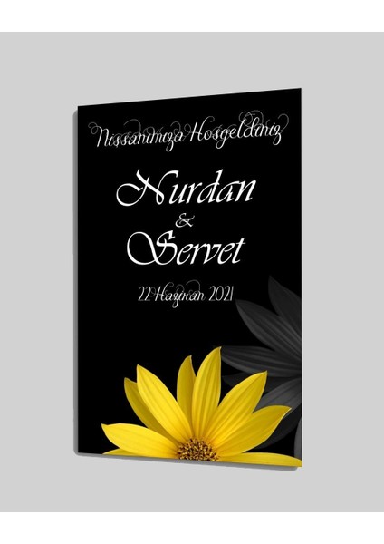 Düğün Nişan Hoşgeldiniz Cam Tablo