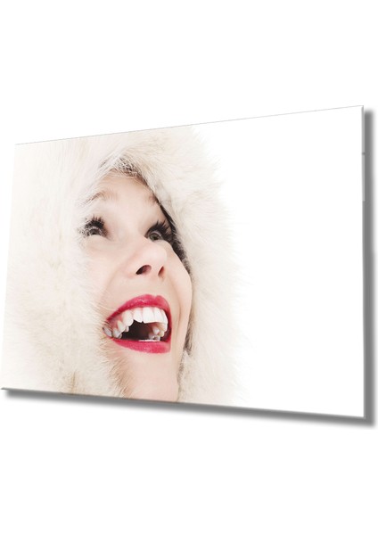 Kadınlar Beyaz Mutluluk Cam Tablo ,women White Happiness