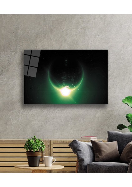 Evren Neon Yeşil Işık Küre Universe