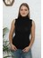 Moda Çizgi Kadın Sıfır Kol Yarım Balıkçı Yaka Body 262S 1