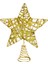 Yılbaşı Çam Ağacı Yepeliği Yıldızı Simli Yaylı Metal Gold 27 cm 1