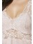 Penye Dantelli Gecelik Sabahlık Takım 4020 Pudra 3