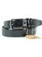 Hakiki Erkek Deri Kemer 3,5 cm Siyah Iğne Baskılı Klasik Kumaş Pantolon Kemeri 2