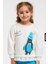 %100 Pamuklu Penguen Baskılı Uzun Kollu Kız Çocuk Bisklet Yakalı Sweatshirt 1-5 Yaş 875 1
