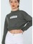 Yarım Balıkçi Baskılı Crop Sweatshirt 2