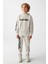 04 - 08 Yaş Erkek Çocuk Krem Renk Western Kapşonlu Sweat Pantolon Takım 1