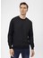 O Yaka Slim Fit Armürlü Siyah Erkek Kazak TR2013700261 2