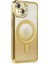 Apple iPhone 14 Kılıf Joke Simli Magneticsafe Kılıf - Gold 1