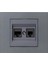 Grano Metalik Cat6 RJ45 Cat3 RJ11 Ikili Data Prizi Füme + Füme Çerçeve 1