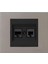Grano Metalik Cat6 RJ45 Cat3 RJ11 Ikili Data Prizi Siyah + Antrasit Çerçeve 1
