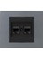 Grano Metalik Cat6 RJ45 Çift Jaklı Data Prizi Siyah + Füme Çerçeve 1