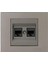Grano Metalik Cat6 RJ45 Çift Jaklı Data Prizi Antrasit + Antrasit Çerçeve 1