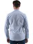 Mavi Üzerine Beyaz Kendinden Desenli Elegant Pamuk Slim Fit Erkek Gömlek 4