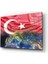 Türk Bayrağı ve Dünya Haritası Cam Tablo 1