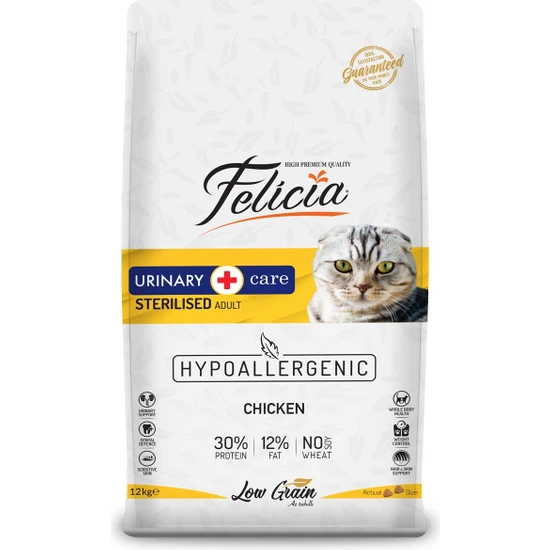 Felicia Urinary+Care Kısırlaştırılmış Tavuklu Kedi Kuru Maması 12 kg