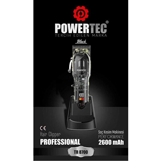 Powertec TR-8700 Tıraş Makinesi Siyah