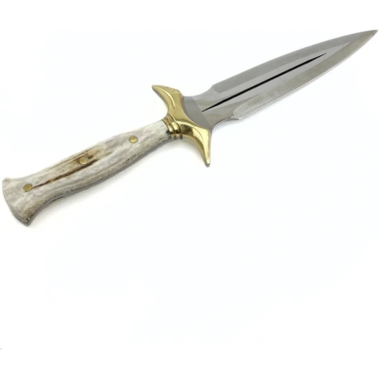 Gama Kamp Outdoor Bıçağı, Boynuz Sap ve 4116 Alman Serisi Çelik,özel Deri Kılıf Hediy