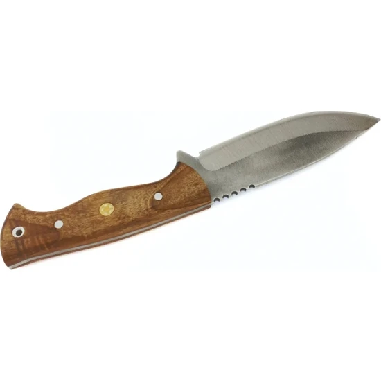 Kamp Outdoor Bıçağı, Ceviz Sap ve 4116 Alman Serisi Çelik,özel Deri Kılıf Hediye