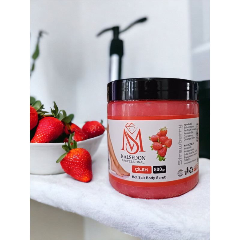 MS Kalsedon Professoinal Çilek Aromalı Canlandırıcı & Yumuşatıcı El Ayak ve Vücut Bakım Peelingi 800 gr