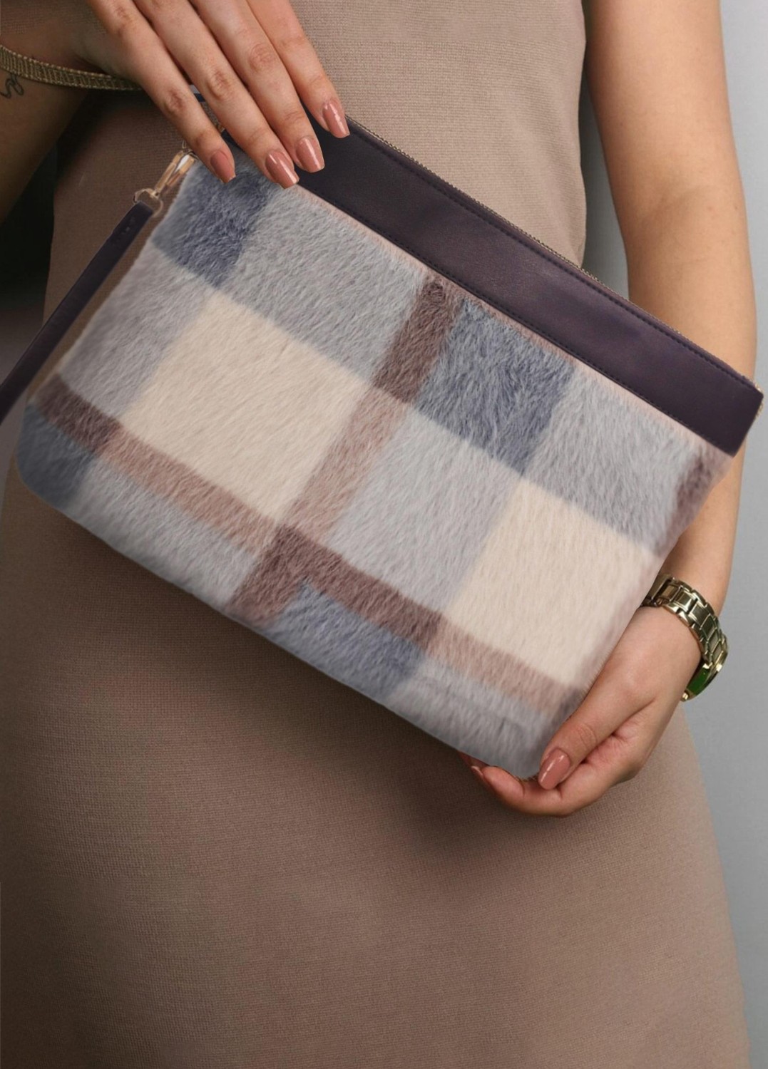 The Mia Ekose Clutch Çanta 26X33 cm görsel 2