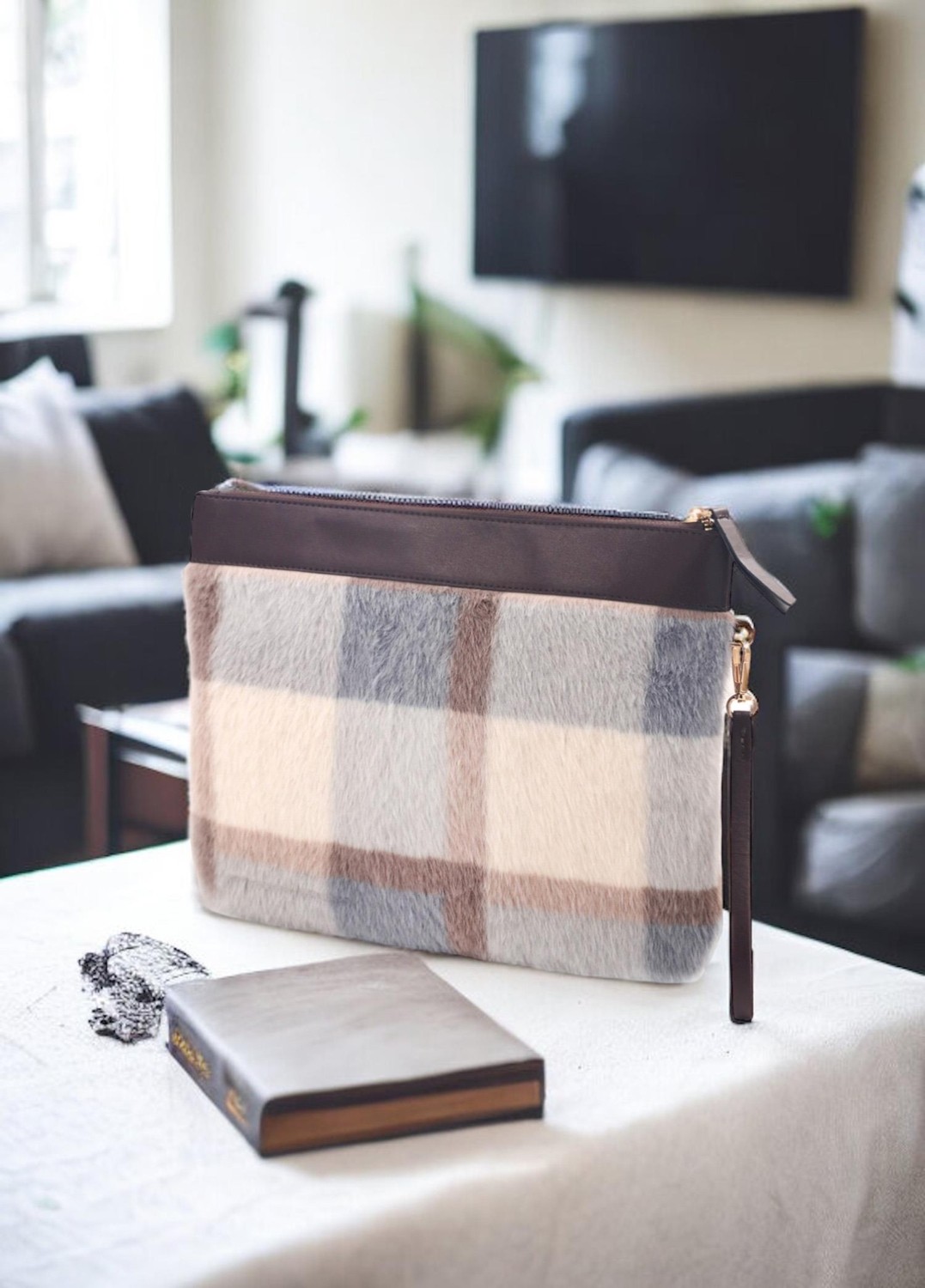 The Mia Ekose Clutch Çanta 26X33 cm görsel 3