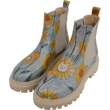 Kadın Vegan Deri Çok Renkli Bilekte Bot - Cat Flower Tasarım