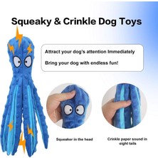 Fsfeng Köpek Cırlak Oyuncaklar Ahtapot - Yavru Köpek Diş Çıkarma Için Doldurma Kırışık Peluş Köpek Oyuncakları, Küçük ve Orta Köpekler Için Dayanıklı Interaktif Köpek Çiğneme Oyuncakları (Yurt Dışından)