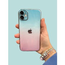 SPHONE Iphone 11 Kılıf Kamera Korumalı Renk Geçişli Şeffaf Sert Rainbow Silikon Kapak