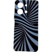 Karleader Vivo Y36 Kılıf Siyah 3D Üç Boyutlu Desenli Telefon Kapağı Tam Koruma