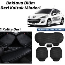 Fruens Peugeot 207 2006-2012 Arası Siyah Deri Oto Koltuk Minderi