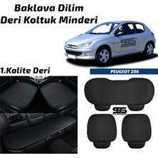 Fruens Peugeot 206 1998-2012 Arası Siyah Deri Oto Koltuk Minderi