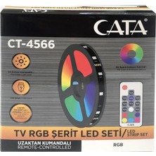 Cata RGB Şerit LED Set 3 Metre USB Girişli Çok Renkli Uzaktan Kumandalı Dekoratif Aydınlatma