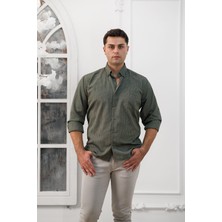 Advante Küçük Kareli Geniş Kesim Cepli Mevsimlik Kumaş Erkek Gömlek