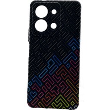 Karleader Vivo Y36 Kılıf Siyah Lastik Kabartma Desenli Telefon Kapağı Tam Koruma