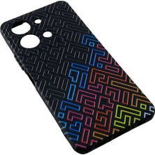 Karleader Vivo Y36 Kılıf Siyah Lastik Kabartma Desenli Telefon Kapağı Tam Koruma