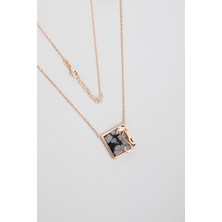 So CHIC Dalmaçyalı Taşlı 18 Ayar Rose Altın Kaplama 47 cm Gümüş Kolye