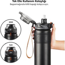 TKK Çelik Termos Matara 900ML Siyah