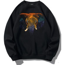 BRZ Collection Unisex Oversize Colorful Elephant Sweatshirt