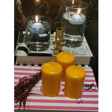 Iv Candles Sweet&home 3'lü Turuncu Baton Mum