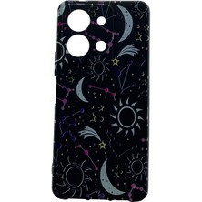 Karleader Vivo Y36 Kılıf Tasarım Siyah Samanyolu Desenli Telefon Kapağı Tam Koruma