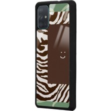 S-Case Samsung A71 Kahve Zebra Tasarımlı Glossy Telefon Kılıfı